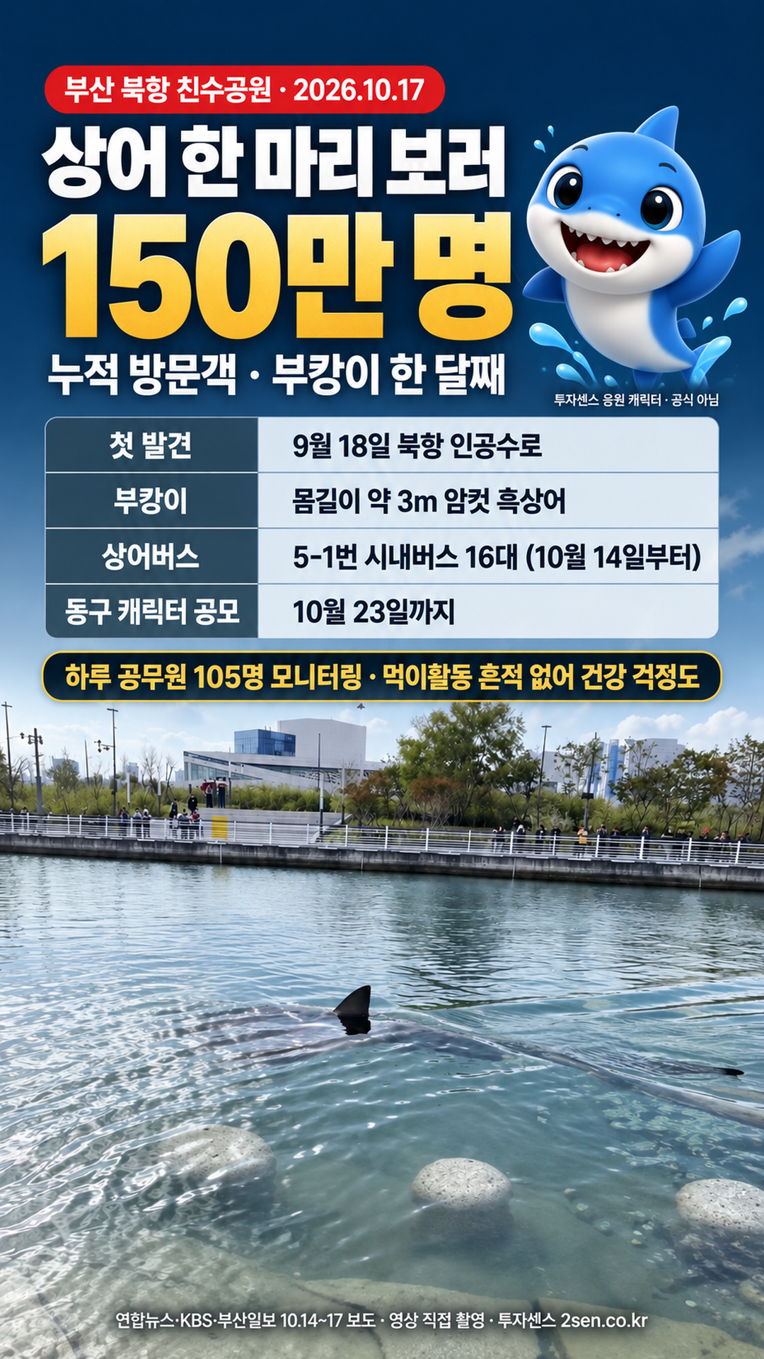 상어 한 마리 보러 150만 명