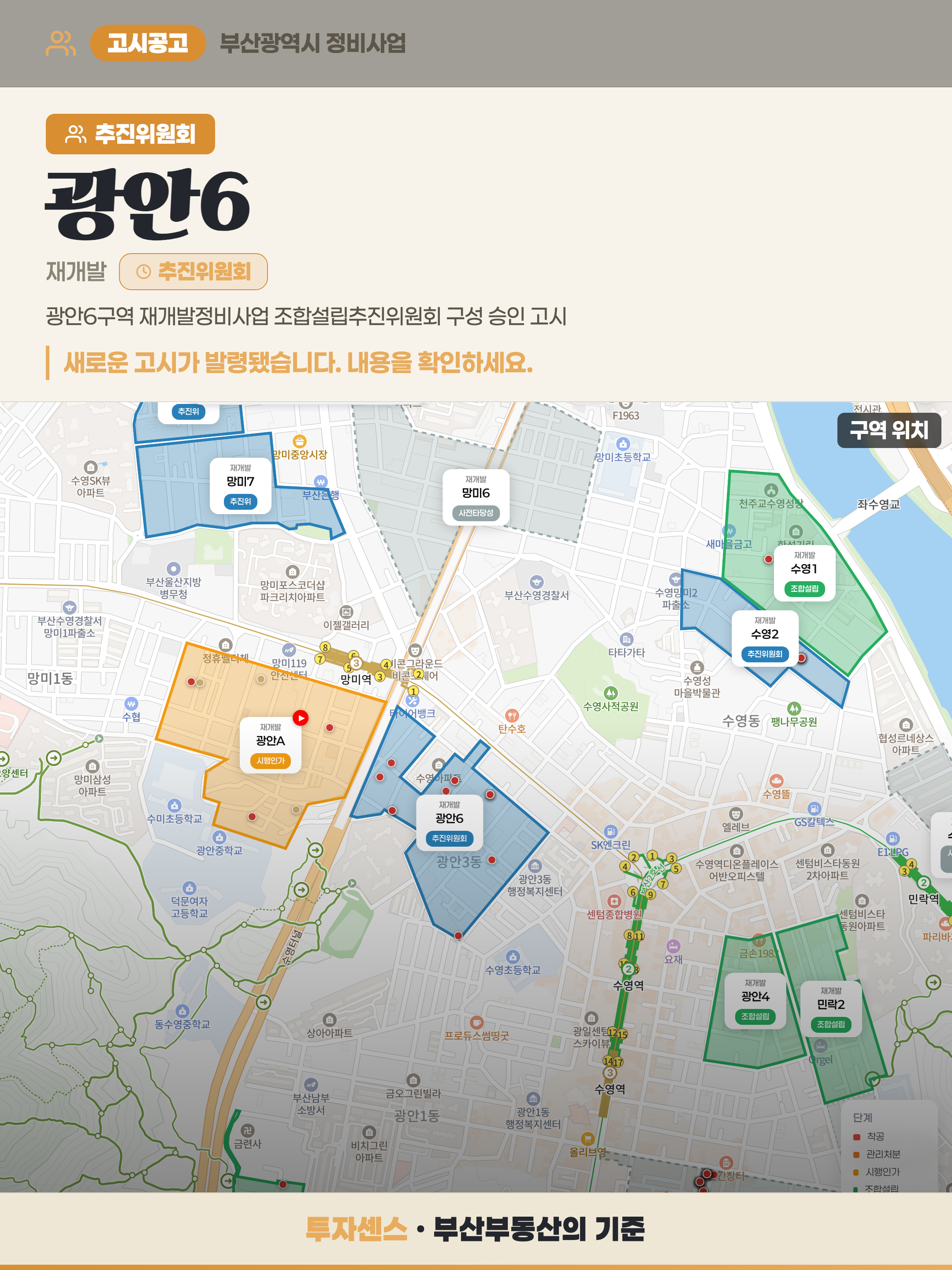 부산 정비사업 고시 · 대표 구역 (2026.08.30)